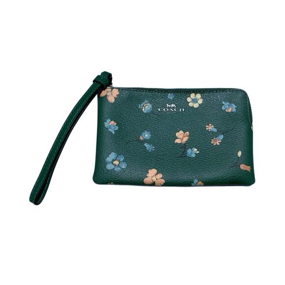 Coach Corner Zip Mystical Floral Pront Wristlet - Picture 2 of 4
